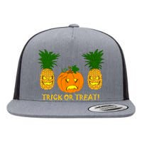 Pineapple Vs. Pumpkin Jack O Lantern Flat Bill Trucker Hat