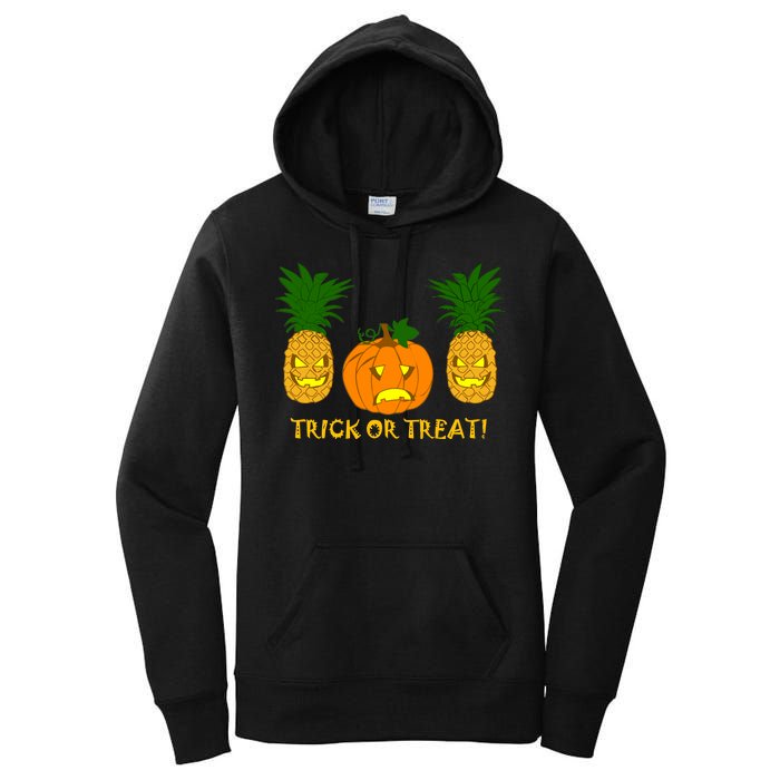 Pineapple Vs. Pumpkin Jack O Lantern Women's Pullover Hoodie