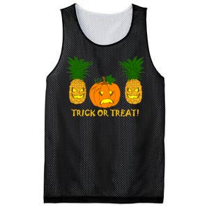 Pineapple Vs. Pumpkin Jack O Lantern Mesh Reversible Basketball Jersey Tank