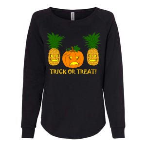 Pineapple Vs. Pumpkin Jack O Lantern Womens California Wash Sweatshirt