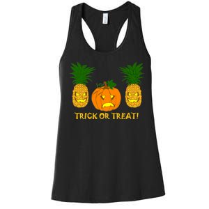 Pineapple Vs. Pumpkin Jack O Lantern Women's Racerback Tank