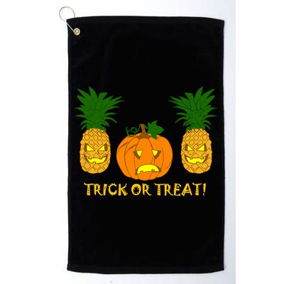 Pineapple Vs. Pumpkin Jack O Lantern Platinum Collection Golf Towel