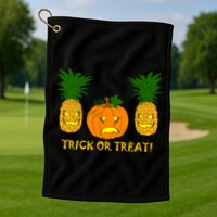 Pineapple Vs. Pumpkin Jack O Lantern Golf Towel