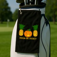 Pineapple Vs. Pumpkin Jack O Lantern Golf Towel
