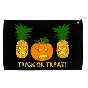 Pineapple Vs. Pumpkin Jack O Lantern Grommeted Golf Towel