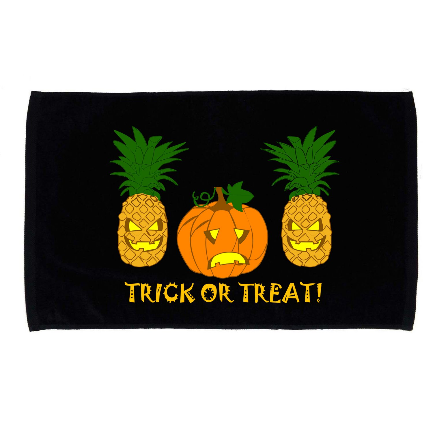 Pineapple Vs. Pumpkin Jack O Lantern Microfiber Hand Towel