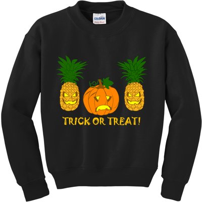 Pineapple Vs. Pumpkin Jack O Lantern Kids Sweatshirt