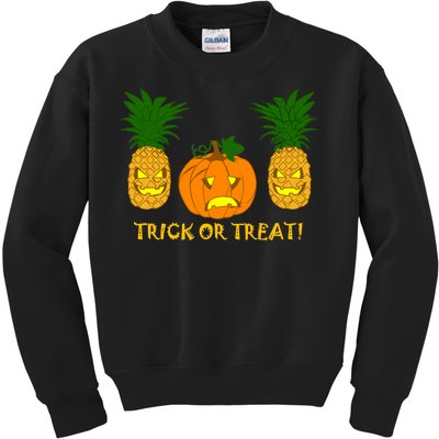 Pineapple Vs. Pumpkin Jack O Lantern Kids Sweatshirt