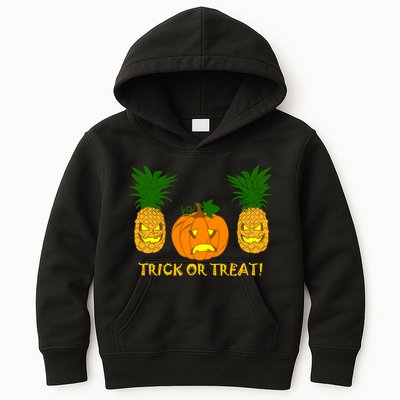 Pineapple Vs. Pumpkin Jack O Lantern Kids Hoodie