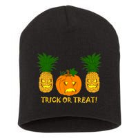 Pineapple Vs. Pumpkin Jack O Lantern Short Acrylic Beanie