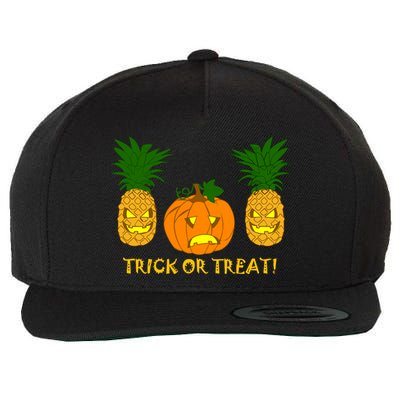 Pineapple Vs. Pumpkin Jack O Lantern Wool Snapback Cap