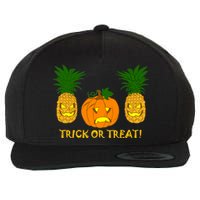 Pineapple Vs. Pumpkin Jack O Lantern Wool Snapback Cap