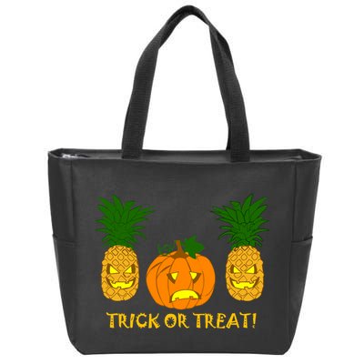 Pineapple Vs. Pumpkin Jack O Lantern Zip Tote Bag
