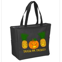 Pineapple Vs. Pumpkin Jack O Lantern Zip Tote Bag