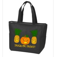 Pineapple Vs. Pumpkin Jack O Lantern Zip Tote Bag