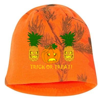 Pineapple Vs. Pumpkin Jack O Lantern Kati - Camo Knit Beanie