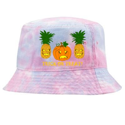 Pineapple Vs. Pumpkin Jack O Lantern Tie-Dyed Bucket Hat