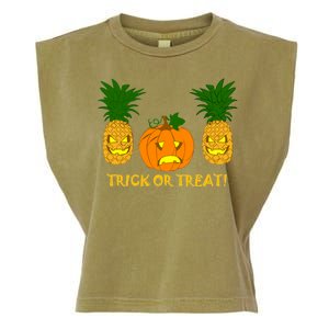 Pineapple Vs. Pumpkin Jack O Lantern Garment-Dyed Women's Muscle Tee