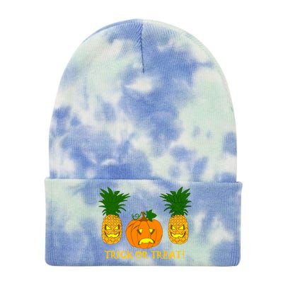 Pineapple Vs. Pumpkin Jack O Lantern Tie Dye 12in Knit Beanie