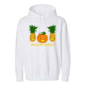 Pineapple Vs. Pumpkin Jack O Lantern Garment-Dyed Fleece Hoodie