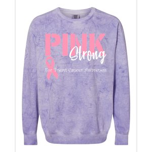 Pink And Strong Breast Cancer Awareness Colorblast Crewneck Sweatshirt