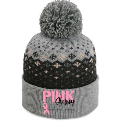 Pink And Strong Breast Cancer Awareness The Baniff Cuffed Pom Beanie