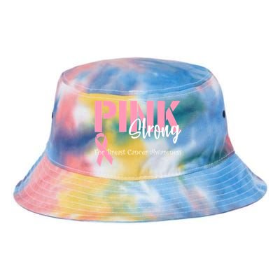 Pink And Strong Breast Cancer Awareness Tie Dye Newport Bucket Hat