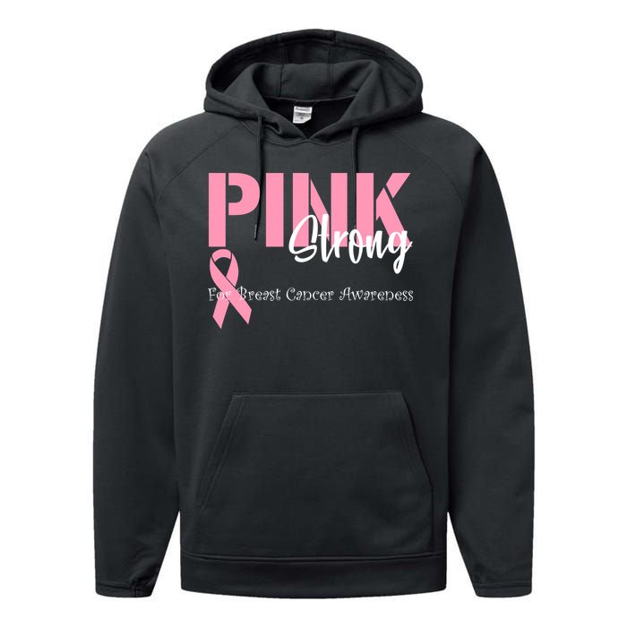 Pink And Strong Breast Cancer Awareness Performance Fleece Hoodie