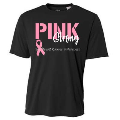 Pink And Strong Breast Cancer Awareness Cooling Performance Crew T-Shirt