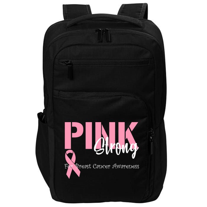 Pink And Strong Breast Cancer Awareness Impact Tech Backpack