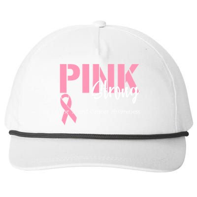 Pink And Strong Breast Cancer Awareness Snapback Five-Panel Rope Hat