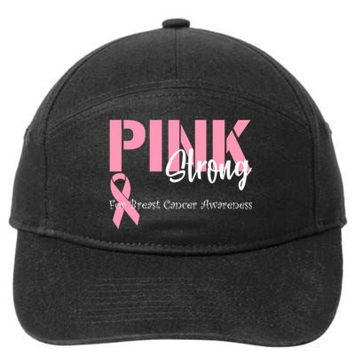 Pink And Strong Breast Cancer Awareness 7-Panel Snapback Hat