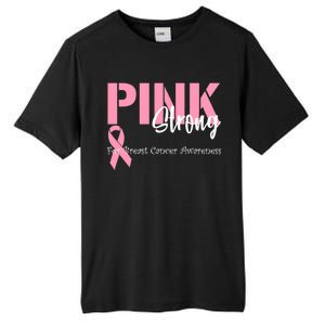 Pink And Strong Breast Cancer Awareness Tall Fusion ChromaSoft Performance T-Shirt