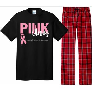 Pink And Strong Breast Cancer Awareness Pajama Set