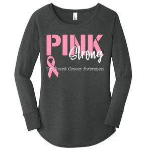 Pink And Strong Breast Cancer Awareness Women's Perfect Tri Tunic Long Sleeve Shirt