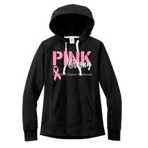 Pink And Strong Breast Cancer Awareness Women's Fleece Hoodie