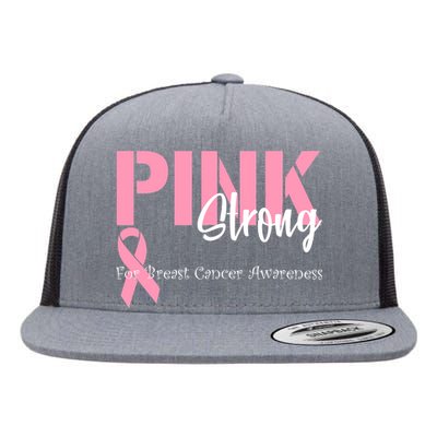 Pink And Strong Breast Cancer Awareness Flat Bill Trucker Hat