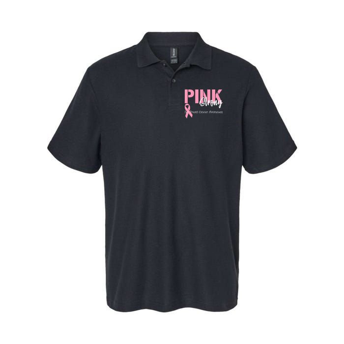 Pink And Strong Breast Cancer Awareness Softstyle Adult Sport Polo