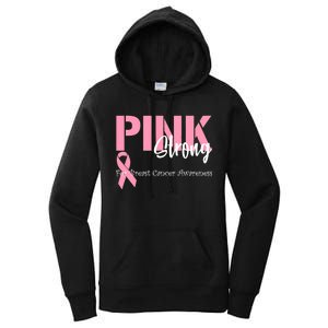 Pink And Strong Breast Cancer Awareness Women's Pullover Hoodie