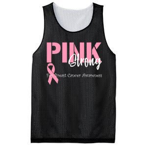 Pink And Strong Breast Cancer Awareness Mesh Reversible Basketball Jersey Tank