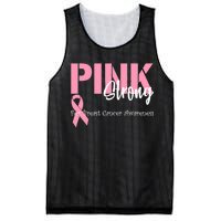 Pink And Strong Breast Cancer Awareness Mesh Reversible Basketball Jersey Tank