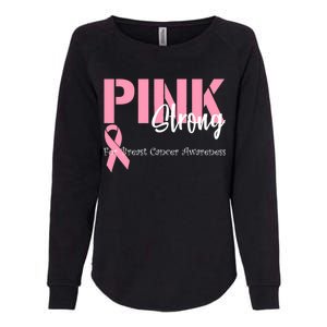 Pink And Strong Breast Cancer Awareness Womens California Wash Sweatshirt