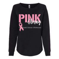 Pink And Strong Breast Cancer Awareness Womens California Wash Sweatshirt