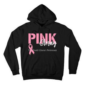 Pink And Strong Breast Cancer Awareness Tall Hoodie