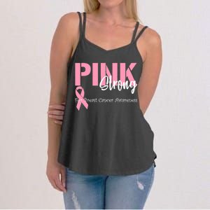 Pink And Strong Breast Cancer Awareness Women's Strappy Tank