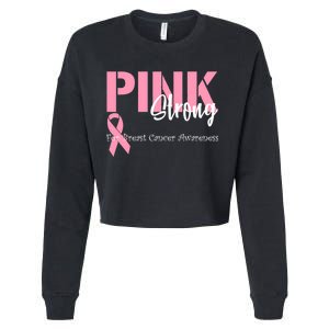 Pink And Strong Breast Cancer Awareness Cropped Pullover Crew