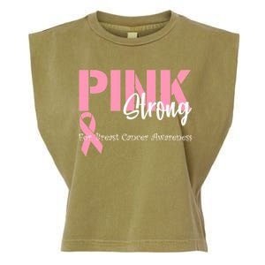 Pink And Strong Breast Cancer Awareness Garment-Dyed Women's Muscle Tee