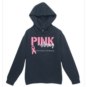 Pink And Strong Breast Cancer Awareness Urban Pullover Hoodie