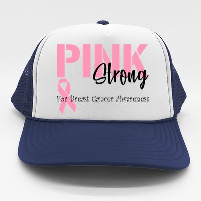 Pink And Strong Breast Cancer Awareness Trucker Hat