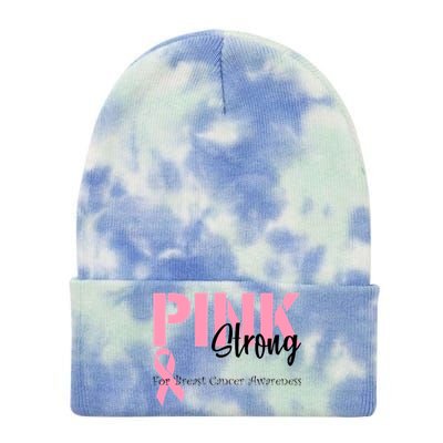 Pink And Strong Breast Cancer Awareness Tie Dye 12in Knit Beanie